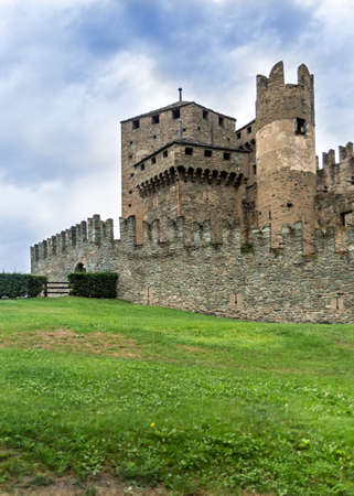 Fenis Castle, near Aosta in Italy - beautiful medieval fortressのeditorial素材