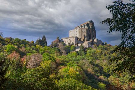 Sacra di San Michele - Saint Michael abbey, the ancient medieval abbey near Tourin in the North of Italyのeditorial素材