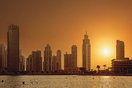 dubai sunsetの写真素材