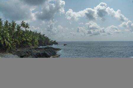 Oceanic pool of tropical island of sao tomeの写真素材