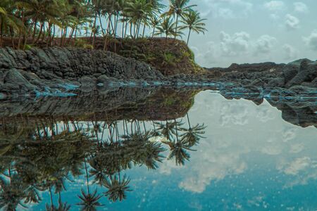 Oceanic pool of tropical island of sao tomeの写真素材