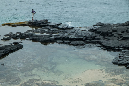 Oceanic pool of tropical island of sao tome