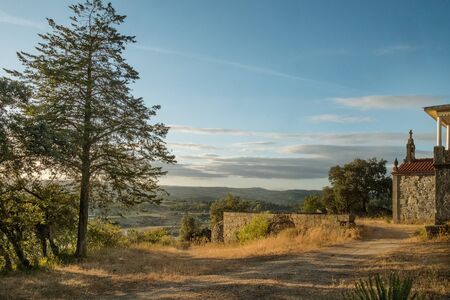 Church in the forest of portugalの写真素材