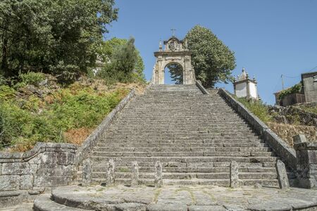 entry in the religious sanctuary Peneda, Portugalの写真素材