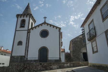 Church in old city of valença, portugalの写真素材
