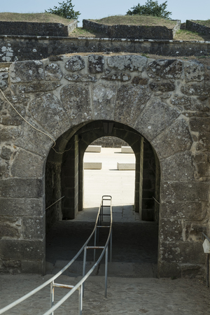 Pedestrian tunnel on the castle wallの写真素材
