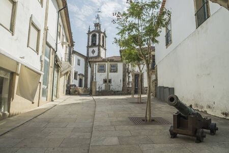Church in old city of valença, portugalの写真素材