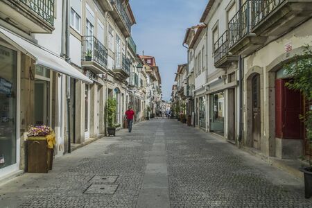 viana do castelo, minho / Portugal - 9/7/2016 â 12:44 PM -Typical street of viana do castelo portugalのeditorial素材