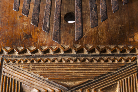 African handmade music instrument isolated on white backgroundの写真素材