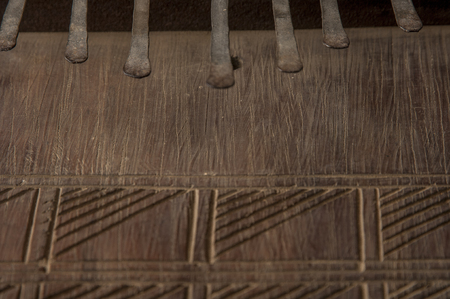 African handmade music instrument close upの写真素材