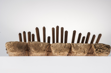 African handmade music instrument isolated on white backgroundの写真素材