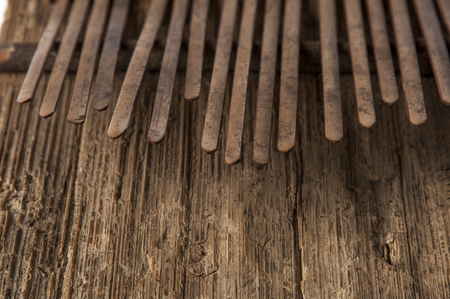 African handmade music instrument close upの写真素材