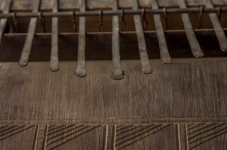 African handmade music instrument close upの写真素材