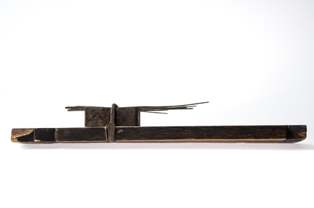 African handmade music instrument isolated on white backgroundの写真素材