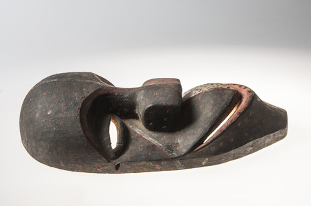 African wooden mask of angola, bakama, isolated on white backgroundの写真素材