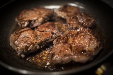 Beef tenderloin to be cooked in frying panの写真素材