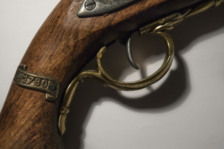 Pirate pistol isolated on white backgroundの写真素材