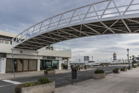 Small bridge linking buildingsの写真素材