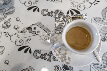 Cup of coffee with texture backgroundの写真素材