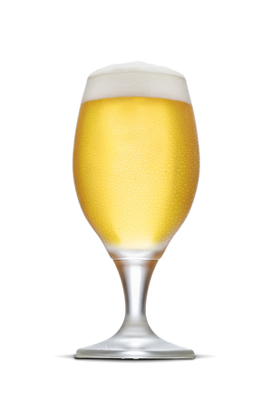 Glass of beer with foamの写真素材