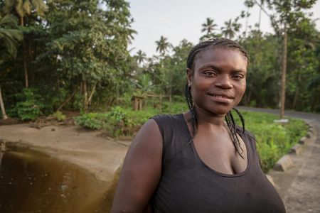 MALANZA/SAO TOME - 2 JAN 2016 - Portrait of African woman, native of Sao Tomeのeditorial素材