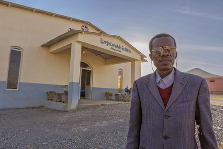 LUBANGO/ANGOLA - 7 JUL 2016 - Portrait of the pastor of the local church of mapunda, lubangoのeditorial素材