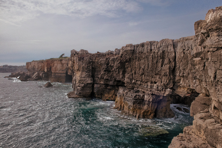 Landscape from the mouth of hell in cascais portugalの写真素材
