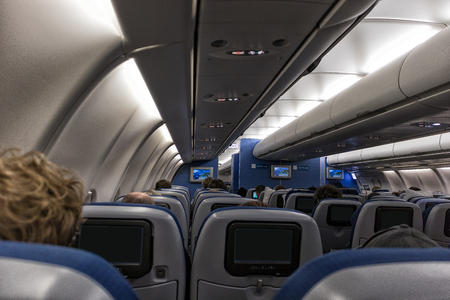 View from the inside of an airplane.の写真素材