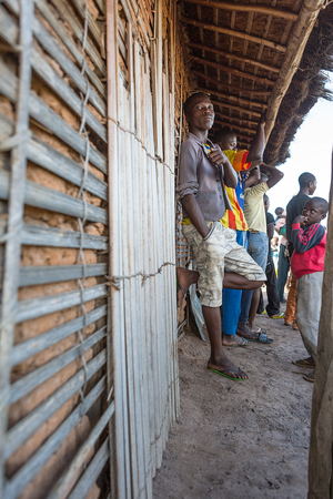 DUNDO/ANGOLA - 23 APRIL 2015 - Portraits of  rural african child.のeditorial素材