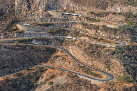 Road along Leba Sierra. View from above. Lubango. Angola.の写真素材