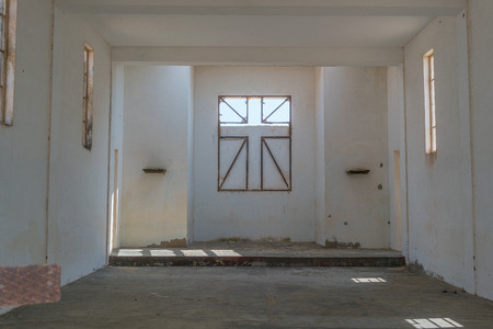 Interior of Abandoned church in the Namibe Desert. Angola, Church of the Portuguese colonial time.の写真素材