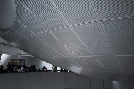 Modern architecture, white circle.