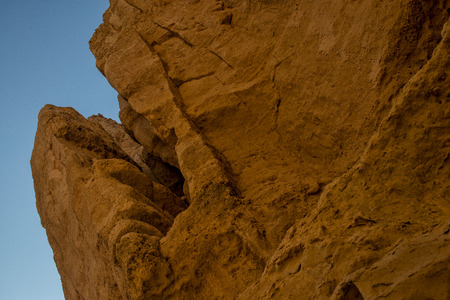 Canyon wall with detail of water erosion marks. Namibe. Angola. Africa.の写真素材