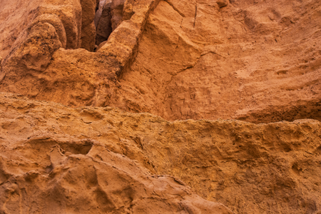 Canyon wall with detail of water erosion marks. Namibe. Angola. Africa.の写真素材