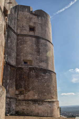 Portuguese castle facade in Alentejo. Portugal.のeditorial素材
