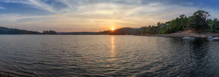 Lake panoramica with sunset in taking Portugal.の写真素材