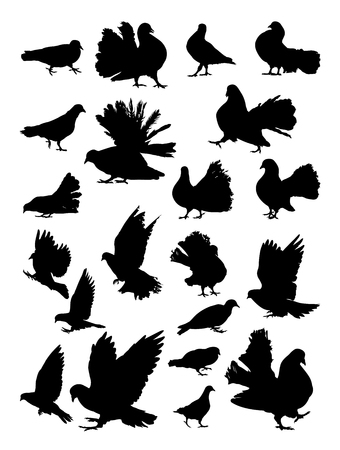 Birds silhouette in black and white.のイラスト素材