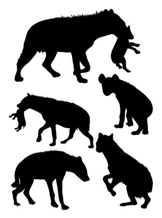 Silhouette of hyena. Good use for symbol, logo, web icon, mascot, sign, or any design you want.のイラスト素材