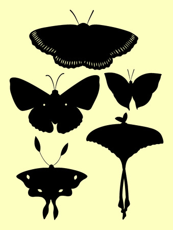 Silhouette of butterfly. Good use for symbol, logo, web icon, mascot, sign, or any design you want.のイラスト素材