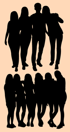 Silhouette of teenager. Good use for symbol, logo, web icon, mascot, sign, or any design you want.のイラスト素材