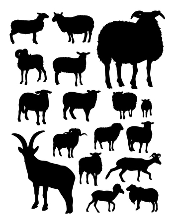 Sheep silhouette. Good use for symbol, logo, web icon, mascot, sign, or any design you want.のイラスト素材