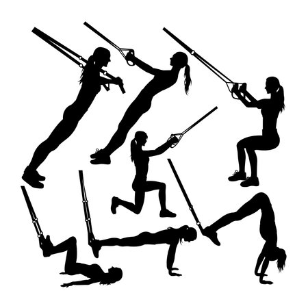 workout silhouettes. Good use for symbol,  icon, mascot, sign, or any design you want.のイラスト素材