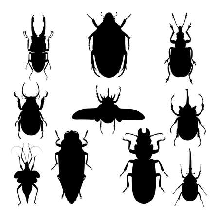 Insect silhouettes. Good use for symbol, mascot, icon, sign, or any design you want.のイラスト素材