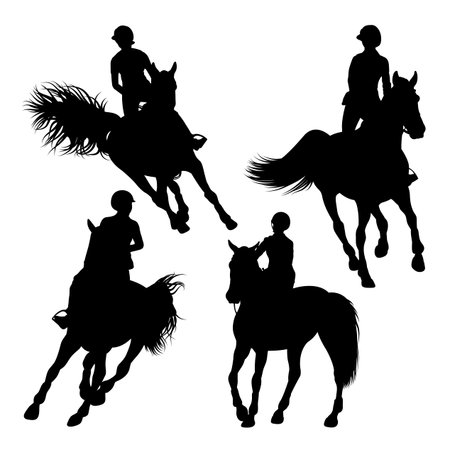 Equestrian silhouettes.のイラスト素材