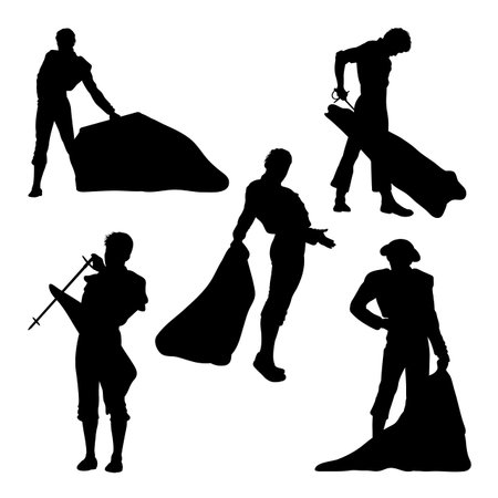 Matador gesture silhouettes.のイラスト素材