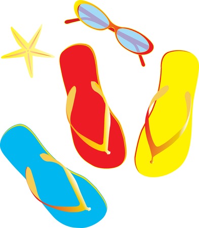 Vector illustration of flip flops isolatedのイラスト素材