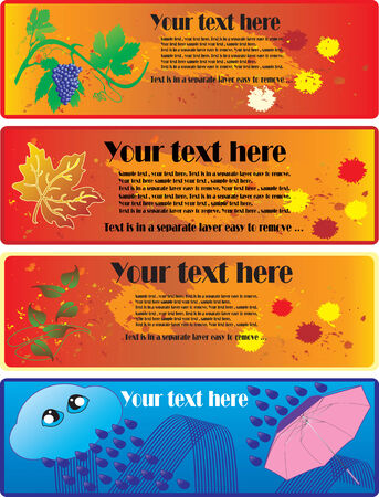 Vector illustration of four autumn banners  のイラスト素材