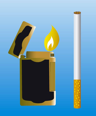 Vector illustration of lighter an cigaretteのイラスト素材