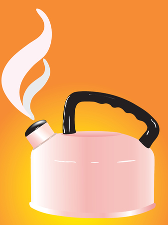 Vector illustration for pink kettleのイラスト素材