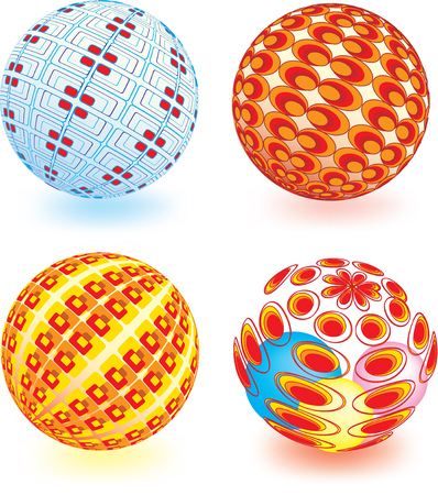 Abstract vector illustration of a sphere with retro elementsのイラスト素材